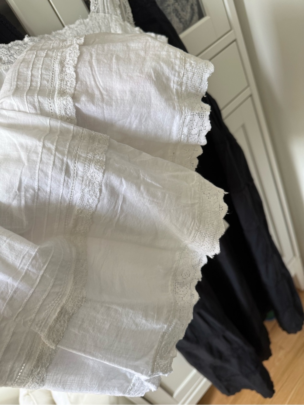 The GREAT black and white (2)  Lace-Trim Sleeveless Midi Dress - Picture 7 of 7